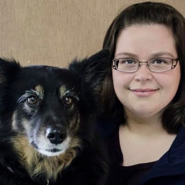 Dr. Kristine Duerr with her dog Devyn