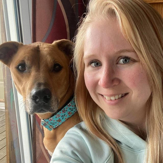 Natasha MacDonald and her senior dog Jaxon